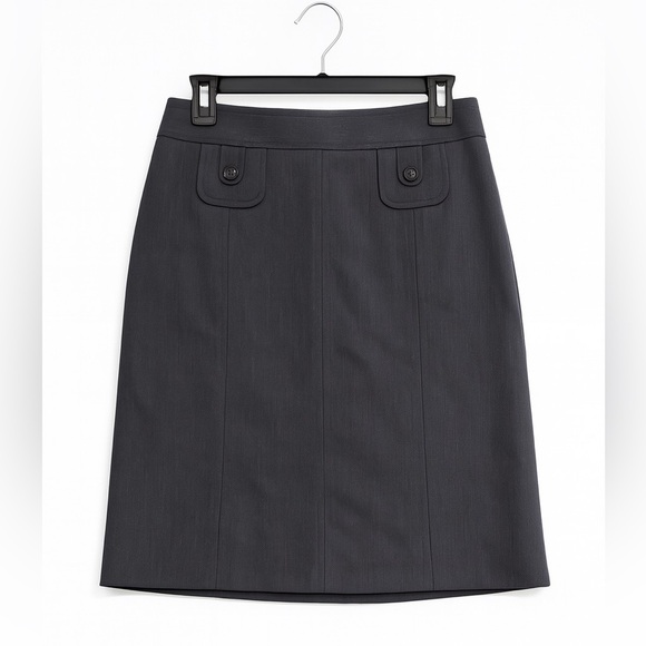 Ann Taylor LOFT Wool Pencil Skirt | 6P Dark Gray | Lined Above Knee Classic Fit - Picture 1 of 3